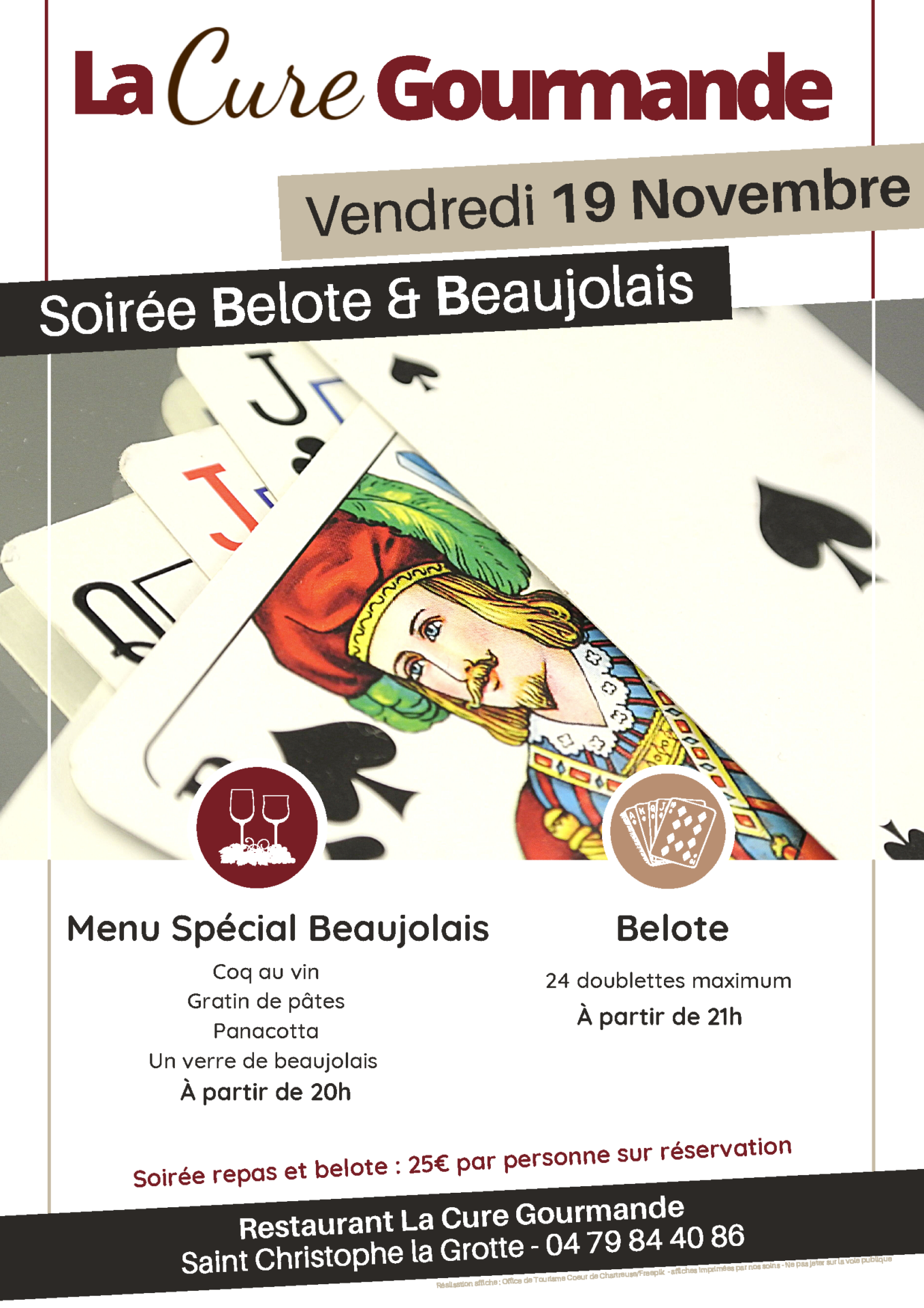 Soirée belote et beaujolais – La Cure Gourmande