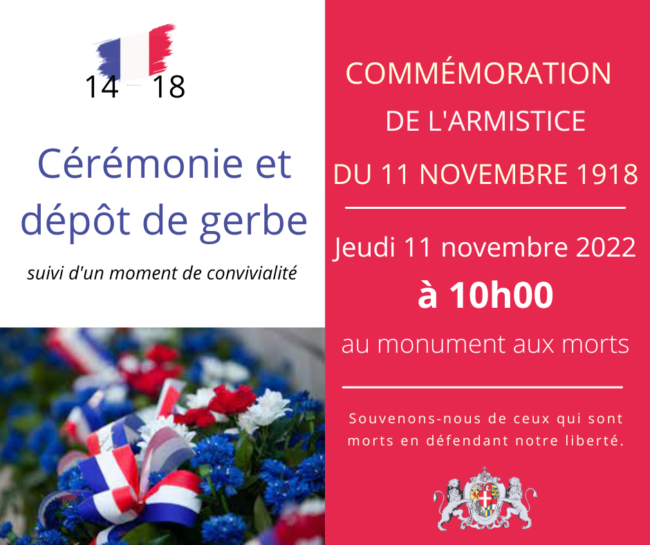 Célébration de l’Armistice du 11 novembre 1918