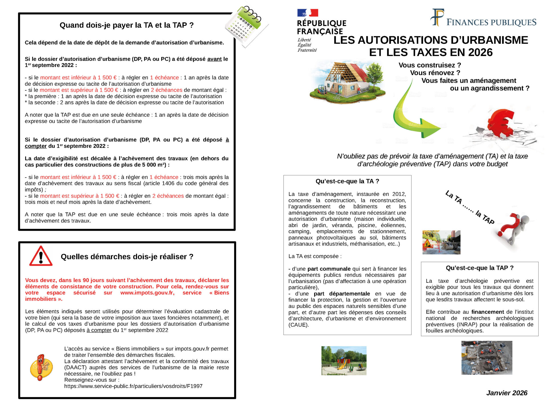 Les autorisations d’urbanisme et les taxes en 2026