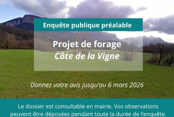 Enquête publique - Forage de Cote la Vigne