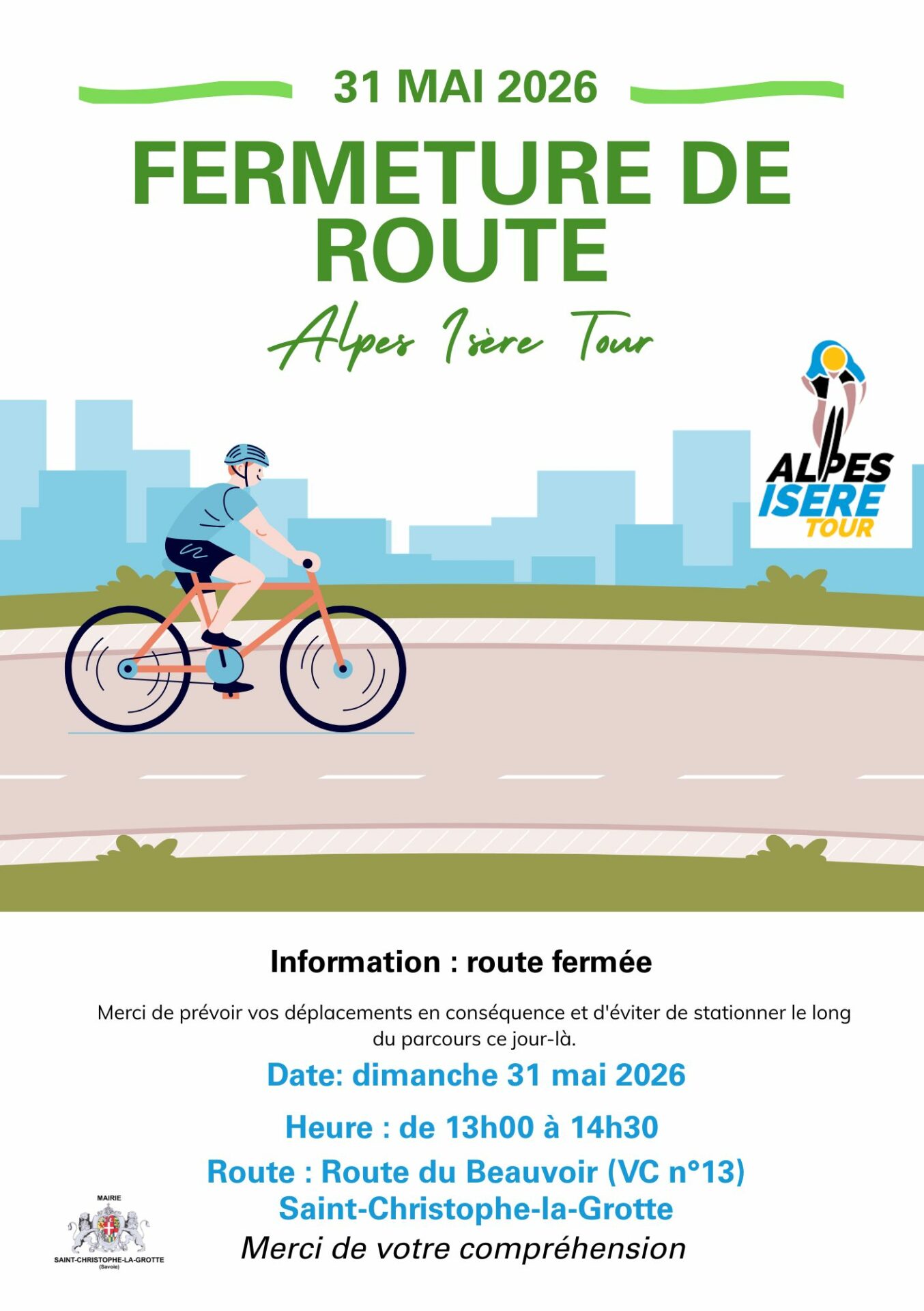 🚴‍♂️ AVIS AUX HABITANTS — Passage de l’Alpes Isère Tour dans notre village !